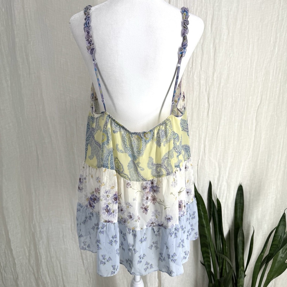 Y2K Victorias Secret Patchwork Slip Dress L Sheer Fairy Coquette Paisley Vintage - Picture 5 of 9